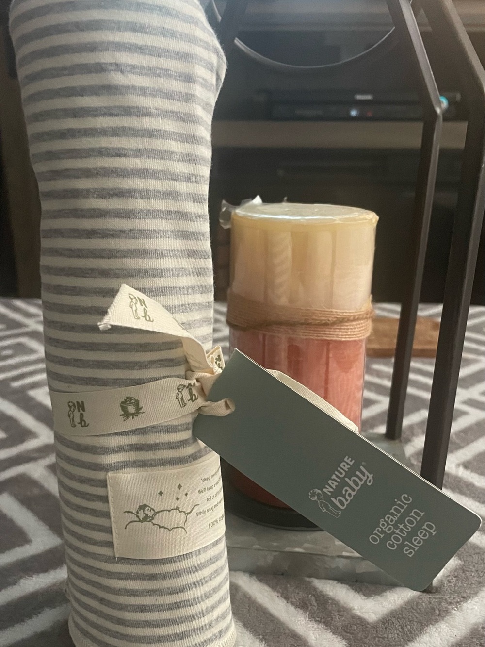 Organic Cotton Sleep Swaddle - Gray Stripe